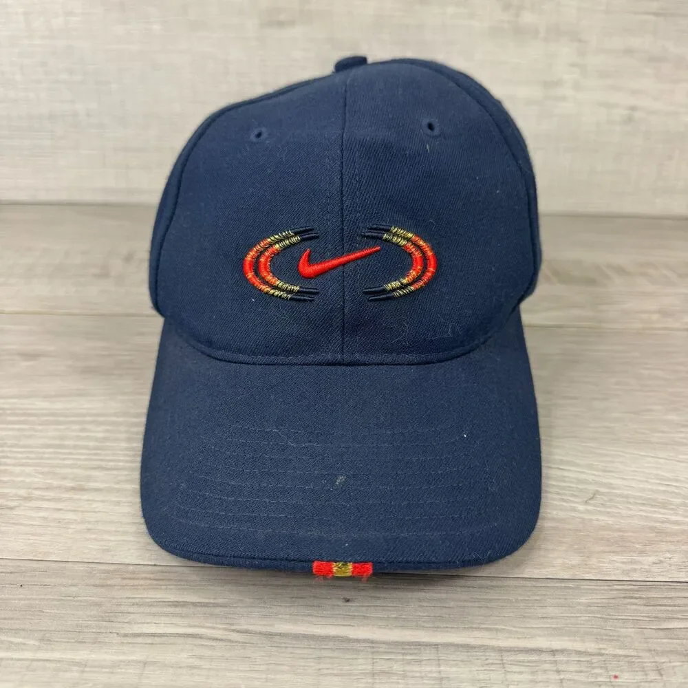 Vintage Nike Baseball Cap Mens One Size Midnight Navy Swoosh Logo Strapback Hat
